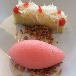 Fresh pomelo, olive oil cake and pink grapefruit sorbet - Wan Chai's Madam Sixty Ate (Wan Chai)|Hong Kong