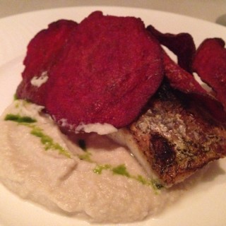 Oven Baked Seabass x Beetroot Chips x Cauliflower & Anchovy Mash - Orchard / Basilico (Orchard)|Singapore