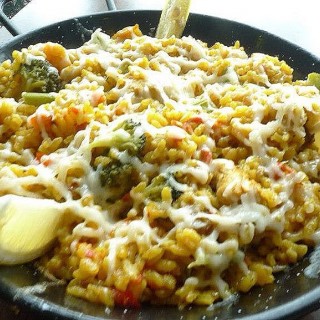 Manchego Cheese, Chicken, Asparagus, and Shrimp Paella - Central Bus. Dist. / Tapella by Gaudi (Central Bus. Dist.)|Metro Manila